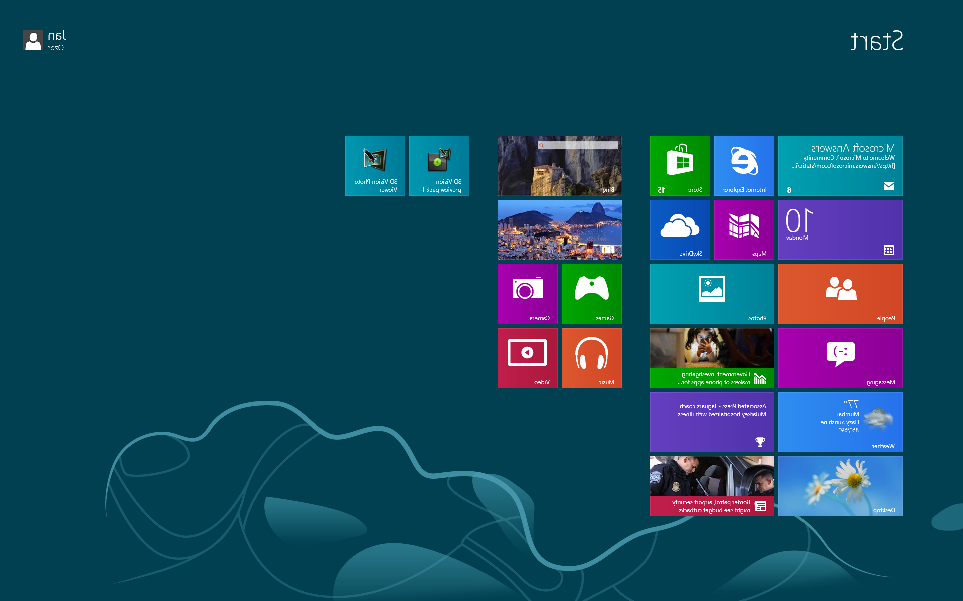 Windows 8 tile view